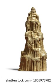 Stalagmite, Isolated With Shadow On White Background  (3d Rendering)