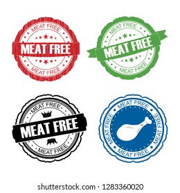 Stamp Meat free set. - Shutterstock ID 1283360020