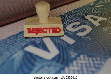 Stamp Rejected 3D Rendering Of Wood Print On Visa Trevel