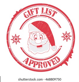 Stamp Text Gift List Approved Isolated Stock Vector (Royalty Free ...