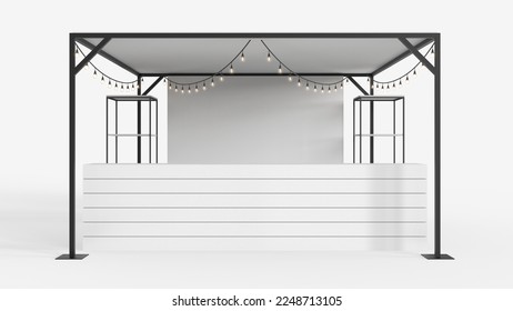 Stand Bar. Isolated on White Background. 3D Render