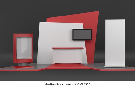 stand, booth, kiosk. 3D rendering