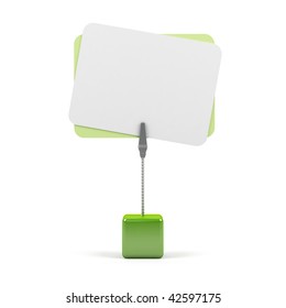 Stand With Card On A White Background.