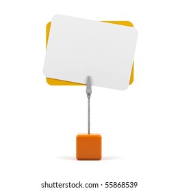 Stand With Card On A White Background.