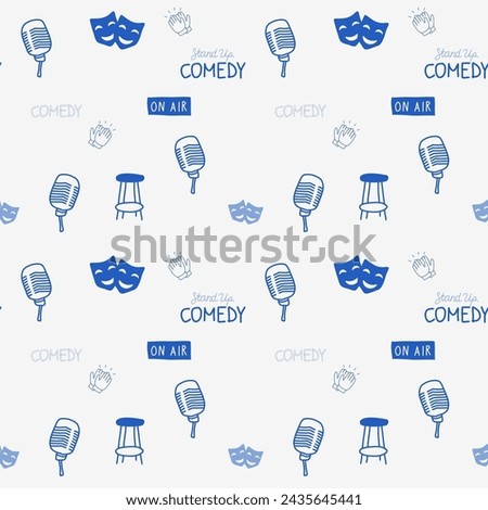 stand up comedy dynamic pattern illustration of stand-up comedy elements