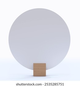 Stand Mock up Menu frame tent card blurred background design key visual layout. 3d rendering. 3d illustration.