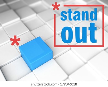 Stand out from the crowd concept, one unique leader
