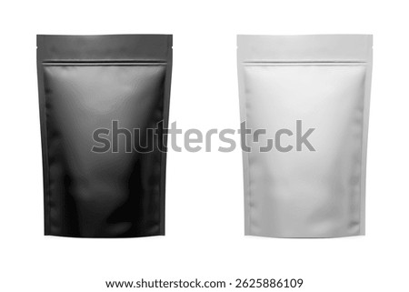 Stand Up Pouch Mockup 3D Rendering Isolated on White Background