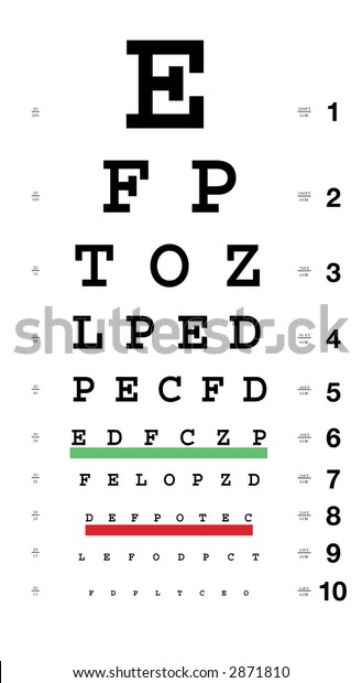 Standard Eye Chart Distance Markers Stock Illustration 2871810