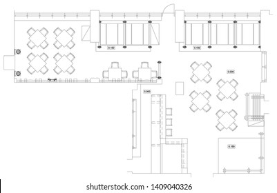 Standard Furniture Symbols Used Architecture Plans Stock Vector ...