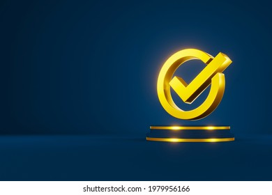 Standard quality control certification assurance guarantee. Check mark sign 3d and copy space. 3d illustration - Powered by Shutterstock