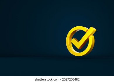 Standard quality control certification assurance guarantee. Check mark sign 3d and copy space. 3d illustration - Powered by Shutterstock