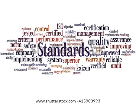 Standards Word Cloud Concept On White Stock Illustration 415900993 ...