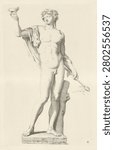 Standbeeld van Bacchus (1640) by Michel Natalis and Karel Philips Spierincks. Vintage art illustration.