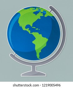 Standing desk globe geography icon
