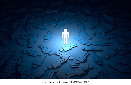Standing Out from the Crowd. Available in high-resolution and several sizes to fit the needs of your project. 3D illustration