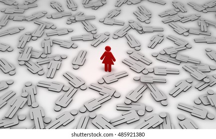 Standing Out from the Crowd. Available in high-resolution and several sizes to fit the needs of your project. 3D illustration 