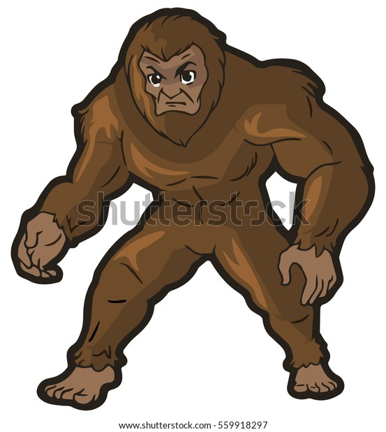 Standing Pose Bigfoot Sasquatch Creature Stock Illustration 559918297 ...