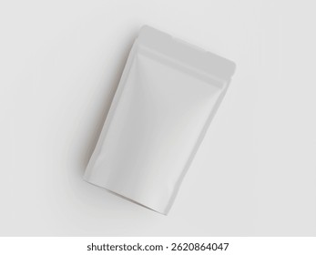 Standing pouch packaging 3d render illustration isolated on gray background