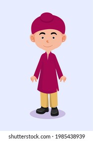 Standing Sikh Boy Wearing Kurta Pajama