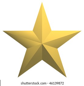 One Golden Star Isolated On White Stock Illustration 1930117355 ...