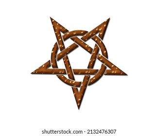 Star Of David, Jew Pentagon Symbol Cookies Chocolate Icon Logo, 3d Illustration