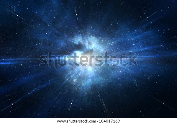 Star\
explosion in a galaxy of an unknown\
universe