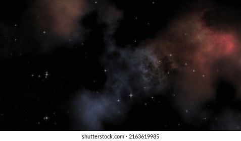 Star Field In Galaxy Space With Colorful Nebula. Sci Fi Background Of Deep Space. Ethereal Wallpaper.