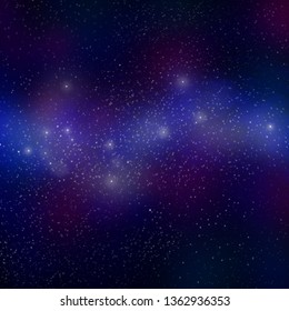 Star field including nebula and interstellar gases.