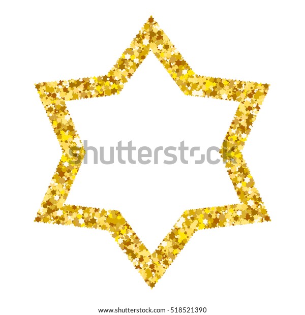 Star Form Gold Glitter Effect Traditional Stock Illustration 518521390