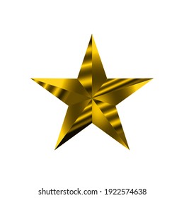 Star Gold Effect On A White Background