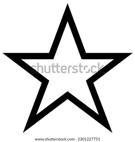 Star Icon empty inside vector illustration. Black outline Star. On transparent background