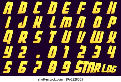 Star Log Yellow Space Alphabet - 3D Illustration - Powered by Shutterstock