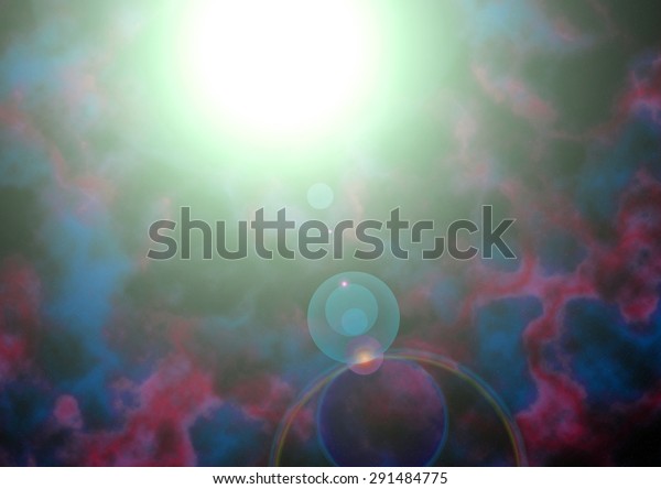 A star nova exploding in the middle of a pink and\
blue nebula