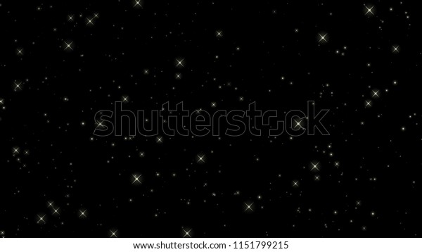 Star On Black Background Twinkling Stars Stock Illustration