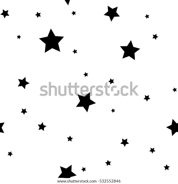 Star Seamless Pattern Black White Retro Stock Illustration 532552846