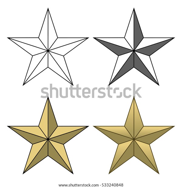 Star Shape Illustration Four Different Star Stock Illustration 533240848