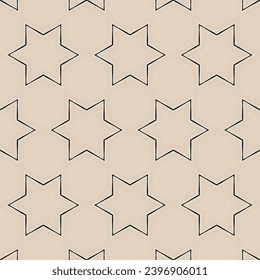 Star shape seamless repetitive pattern on light beige background