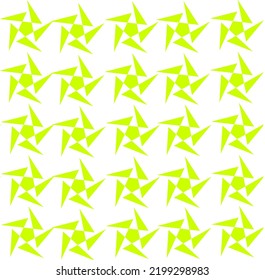 Star Shaped Light Green Pattern For Textile Print
