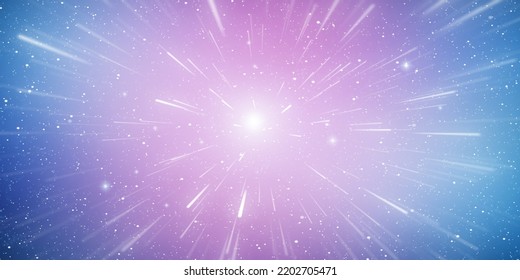 Starburst, Cosmic Rays. Starry Space Background. Speed Of Light.