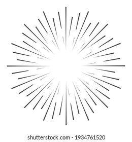 Starburst, Sun Rays. Comic Explosion Effect. Radial Lines. Starburst, Sunburst. Flat Illustration Isolated On White.