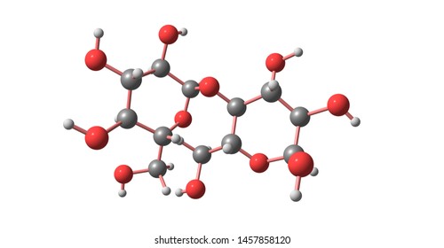 Starch is a polysaccharide. The simplest form of starch is the linear polymer amylose. 3d illustration