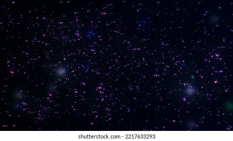 A Starfield Background Of Bright Galaxy Stars And Particles In A Seamless Loop. Particle In The Outer Space. Abstract Cosmic Space With Bright Stars. 3d Rendering. 3D Illustration