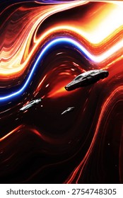 Starfleet vessels in the future execute a gravity bending and time shifting mission across the face of Solvharis Prime to test the energy of a massive blackhole in a distant galaxy and confirm event horizon stability.