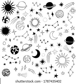 Starry Night Hand Drawn Doodle Stars Stock Illustration Shutterstock