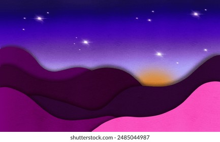 Starry night paper cut art
