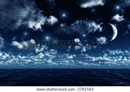 Similar – Image, Stock Photo waxing moon Evening