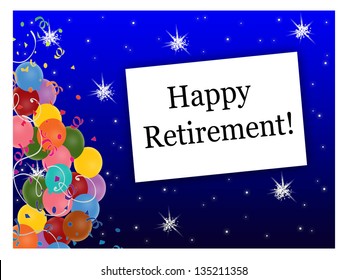 Stars and Balloons - Happy Retirement - Powered by Shutterstock