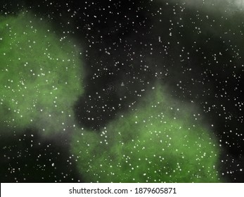 Stars Field In Galaxy Space, Airbrush Digital Art Painting For Texture Background.