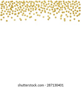 Stars Gold Foil Confetti Border Background